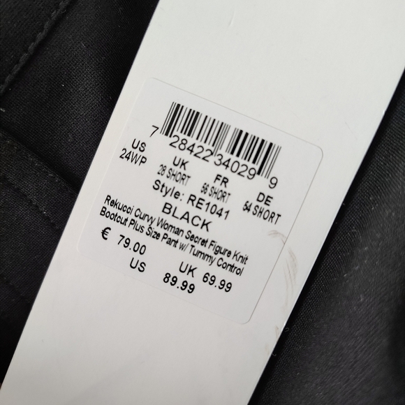 Rekucci Woman Secret Figure Tummy Control Boot cut Black Pants 24wp - Picture 6 of 10